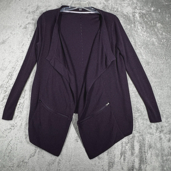 Lululemon Sweater Womens Medium Purple Resolution Wrap‎ Ribbed Casual Athleisure - Picture 2 of 8